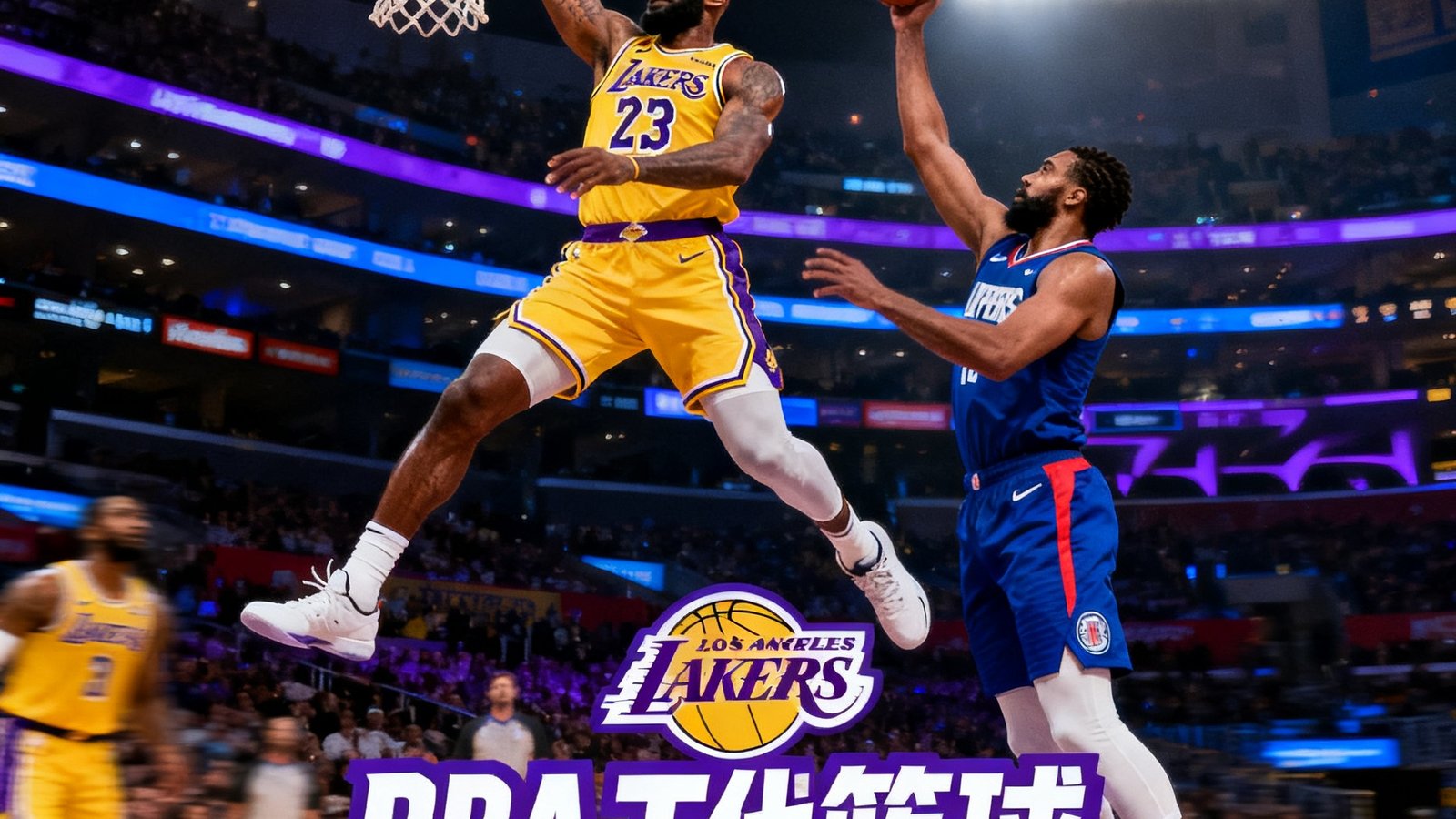 NBA十佳球封面，湖人快船暴扣和三分镜头